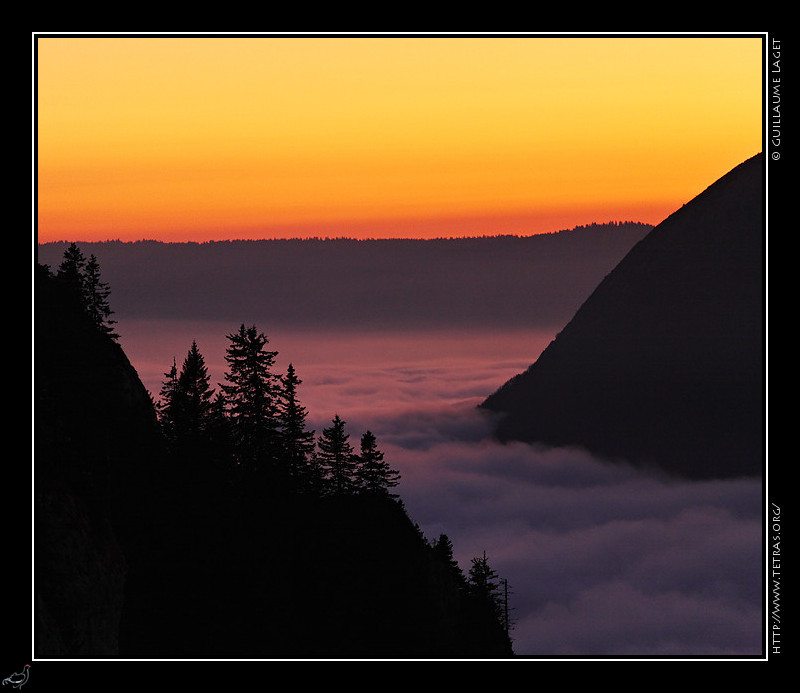 Chartreuse : Nuages au crpuscule sous le col de la Charmette 
