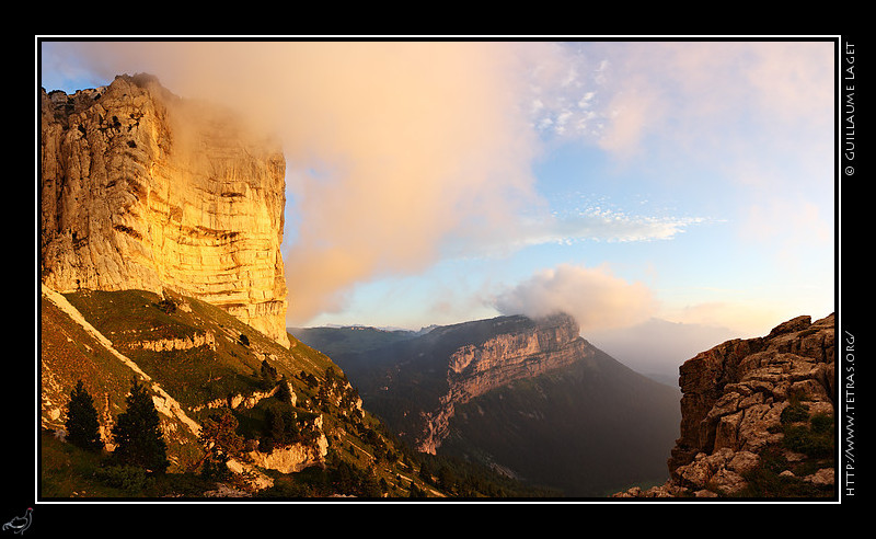 Chartreuse : Coucher de soleil et nuages, de la Tte du Lion au Pinet 
