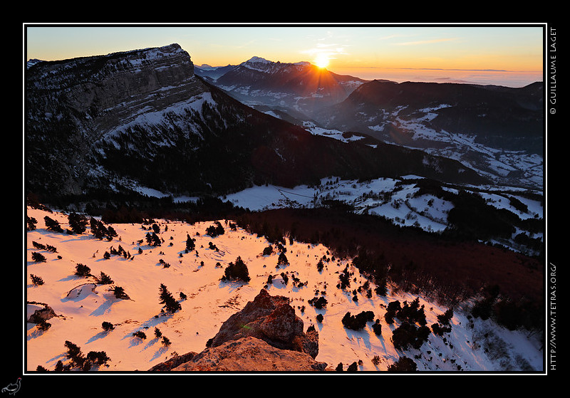 Chartreuse : Depuis le haut de la Balme  Colon, coucher de soleil sur la valle des Entremonts
 
