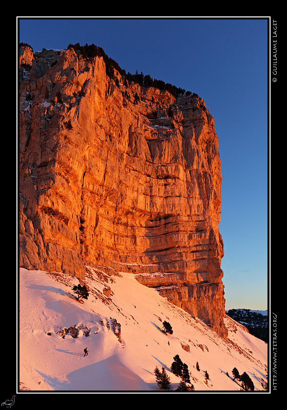 Chartreuse : Soleil couchant hivernal au dessus de la Balme  Colon 
