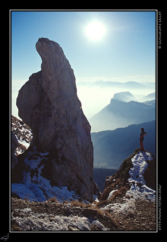 Chartreuse : L'Oeille, terme local pour dsigner une aiguille, se dresse sur le plus
direct des accs au sommet de la Dent de Crolles