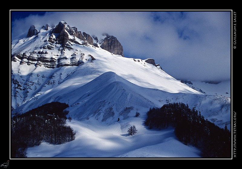 Dvoluy : Nuages sur le col de la Croix et les crtes du Lauzon