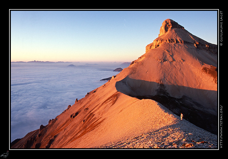 Dvoluy : Coucher de soleil sur le Grand Ferrand depuis la Tte de Vallon Pierra