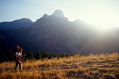 Devoluy : Vers Janabrand, coucher de soleil derriere l'Obiou et l'arete de Rattier