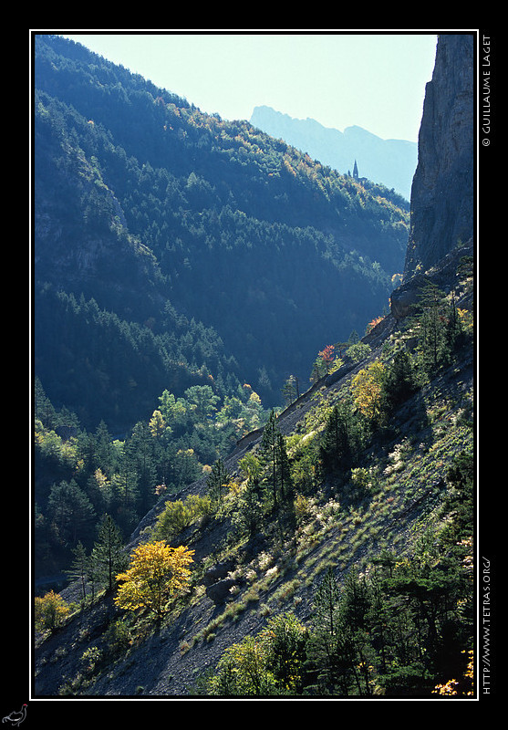 Dvoluy : Depuis le canal de Pellafol, les gorges de la Souloise et la Mre Eglise au loin