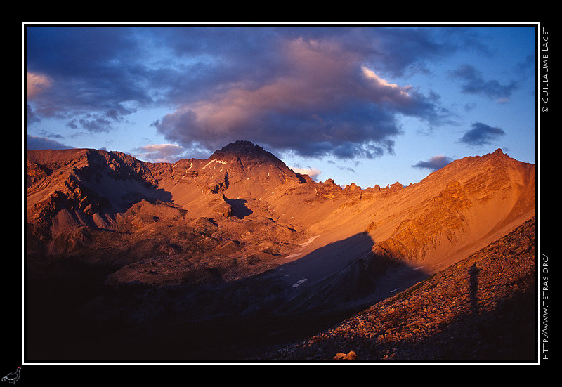 Queyras : Le Grand Pic de Rochebrune depuis le col Perdu, au dessus du col de l'Izoard