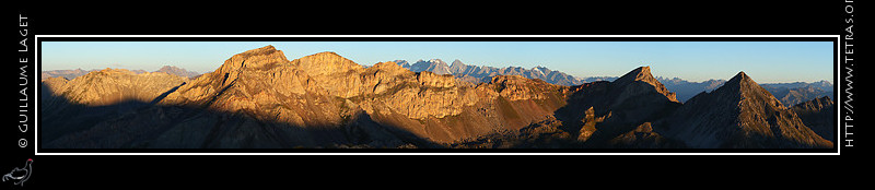 Queyras : Depuis Clt la Cime, les crtes ouest du Queyras et les Ecrins