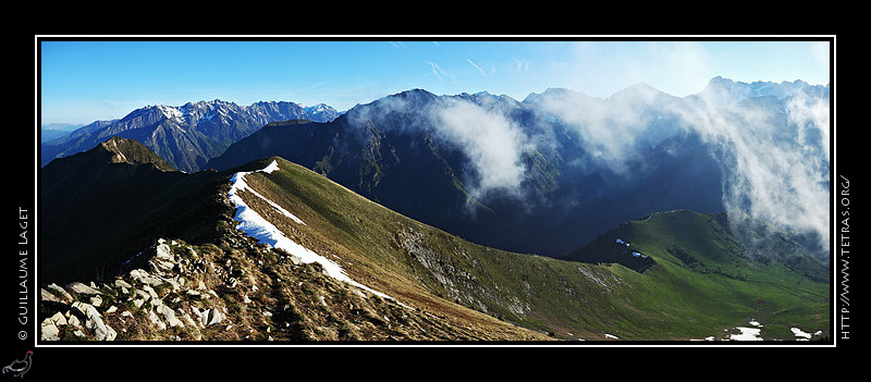 Rcits de randonnes : Panorama sur le Valbonnais, le Chamoux et les crtes du Quairelet, depuis les crtes de la Croix de Rougny