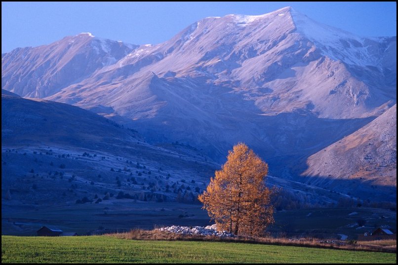 Rcits de randonnes : Un mlze  ct du col du Festre...15h et dj le soleil disparat. Au fond, les crtes de la Rama.
 
