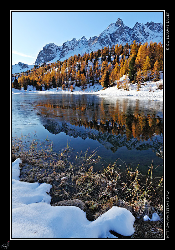 Photo : Une image de reflet avait quelque peu perturb certains d'entre vous il y a quelques temps...voici pour compenser une vue plus large du mme lac Miroir dans le Queyras : le reflet est toujours 