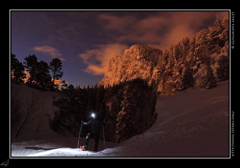 Photo : Avec un retour de vacances dans la nuit et avec des risques nivologiques importants, le Moucherotte tait la petite randonne tranquille bien adapte pour le lever de soleil ce matin...la face Est tait 