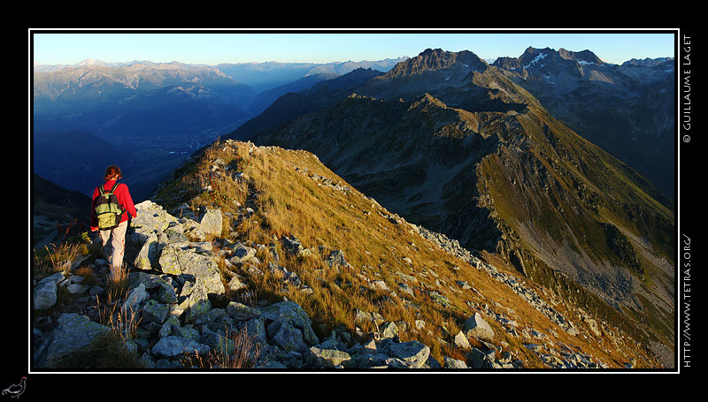 Photo : Dernier rayon sur les pentes des Grands Moulins, en Belledonne 
