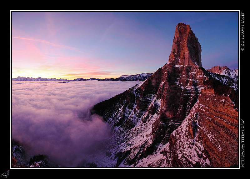 Photo : Le Mont Aiguille depuis le rocher de Pansaret 
