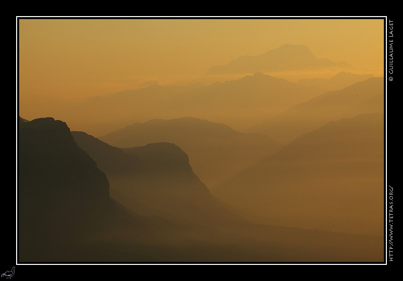 Photo : Les crtes de la Chartreuse au Mont Blanc, depuis le Vercors 
