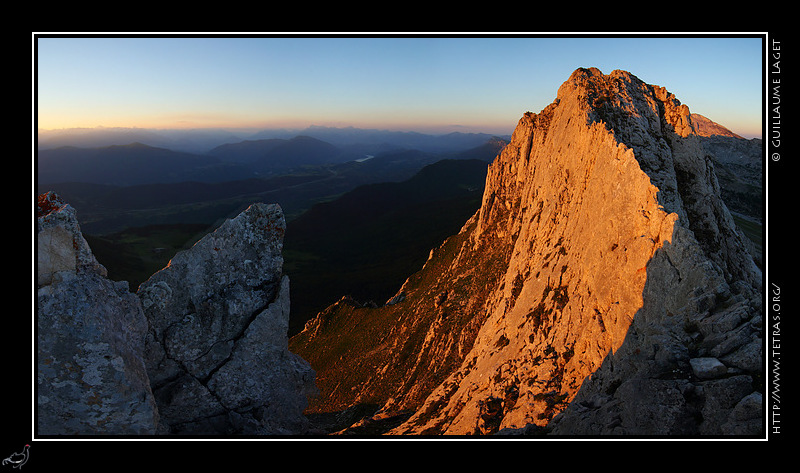 Photo : Lever de soleil sur le Rasoir, sur les artes du Gerbier 
