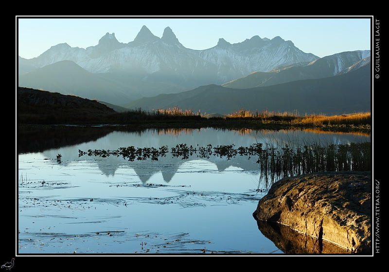 Photo : Reflet des aiguilles d'Arves,  proximit du col de la Croix de Fer 
