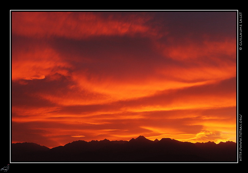 Photo : Ciel flamboyant au dessus de Belledonne 
