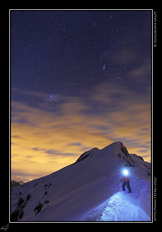 Photo : Dbut de nuit sur les crtes du Grand Som en Chartreuse 
