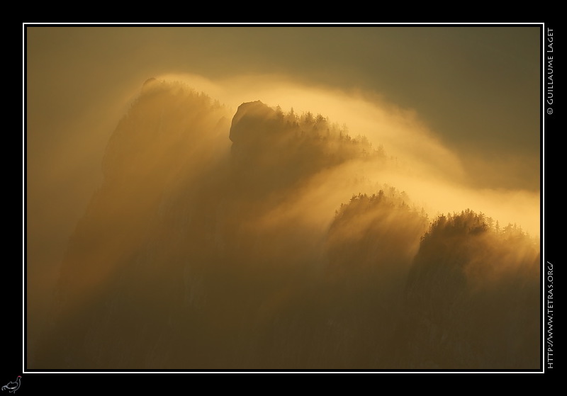 Photo : Lever de soleil sur l'arte de Brard embrume depuis le Charmant Som 
