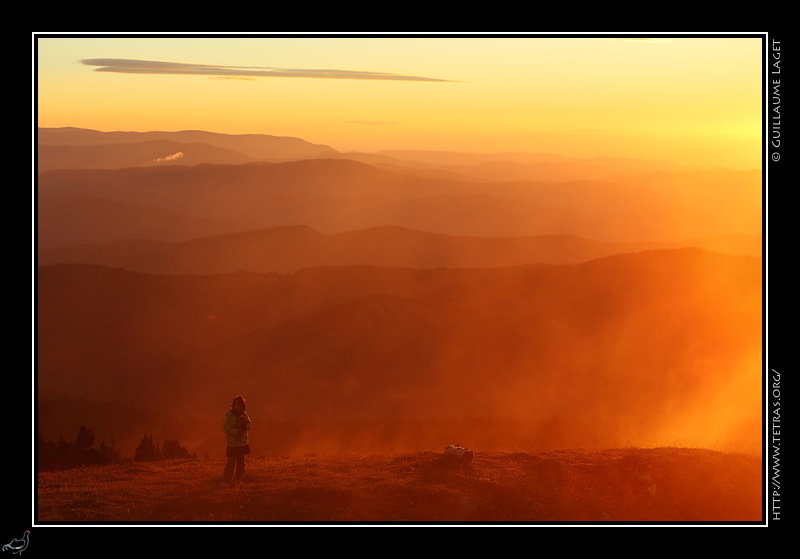 Photo : Lever de soleil sur les Cvennes depuis le Mont Aigoual 
