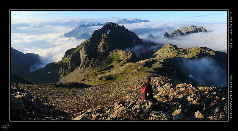 Photo : En descendant de la Grande Lauzire, le pic de Mirebel et les pointe de Jasse Bralard, en Belledonne 
