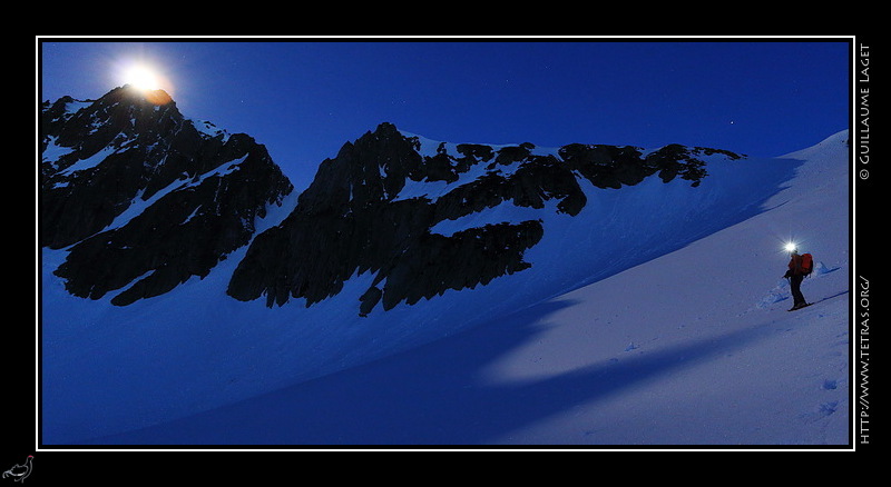 Photo : Lune et crtes du vallon des Balmettes, en Belledonne 
