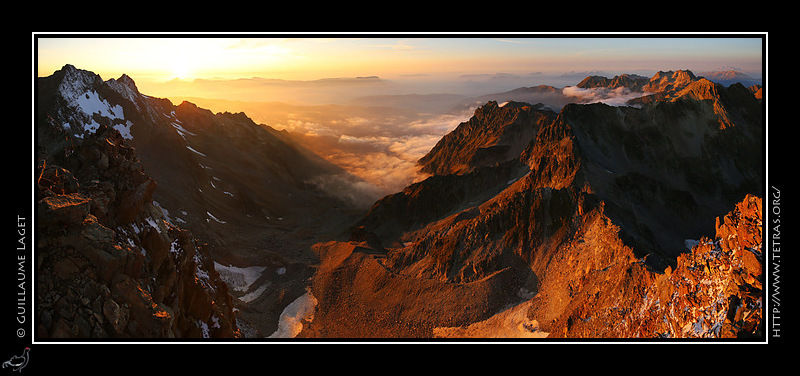 Photo : Coucher de soleil depuis le Charmet de l'Aiguille, Belledonne 
