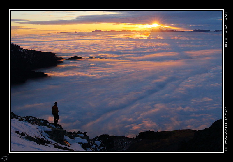 Photo : Depuis le Grand Colon (Belledonne), mer de nuages et crtes du Vercors 
