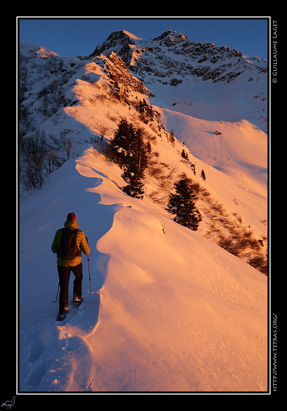 Photo : Coucher de soleil vers la Pierre du Pin, Belledonne 
