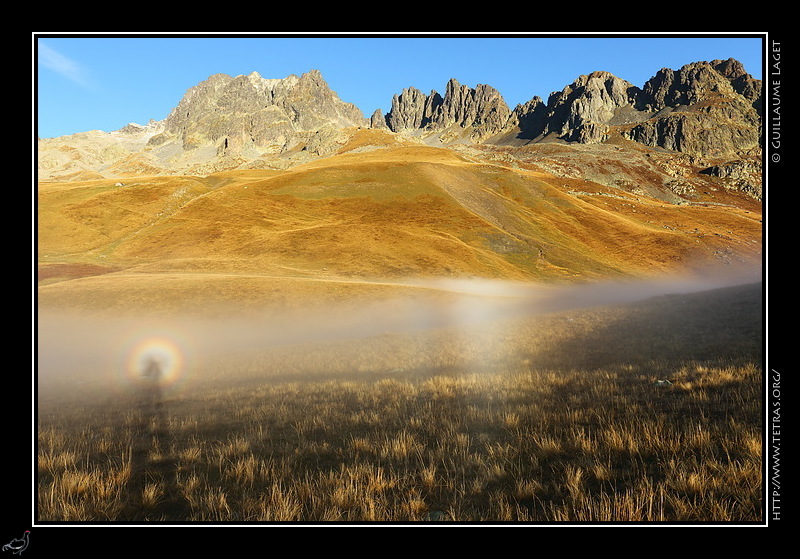 Photo : Aiguilles de l'Argentire et spectre de Brocken, Belledonne 
