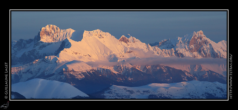 Photo : Crtes occidentales du Dvoluy au couchant 
