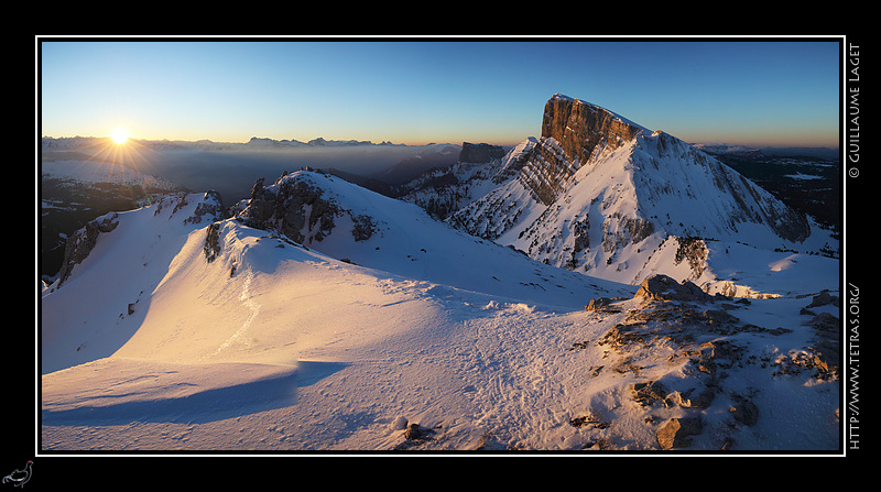 Photo : Le Grand Veymont et le Mont Aiguille, depuis le sommet de Pierre Blanche 
