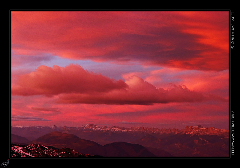 Photo : Ciel de foehn sur Belledonne et le Vercors 
