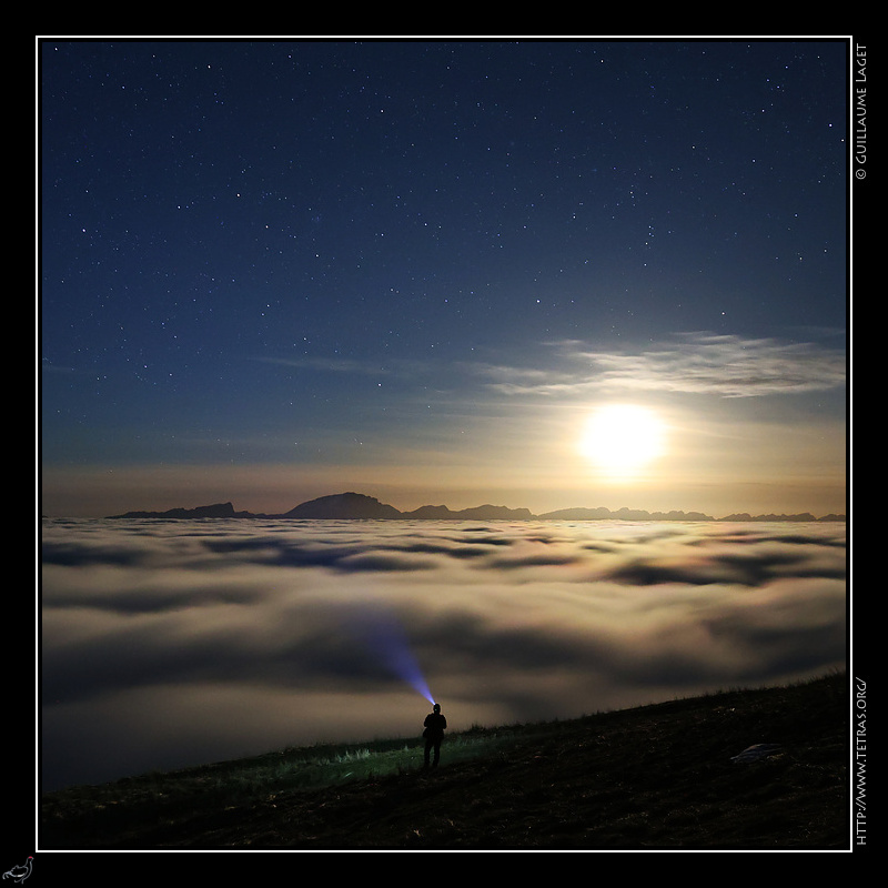 Photo : Coucher de lune sur le Trives 
